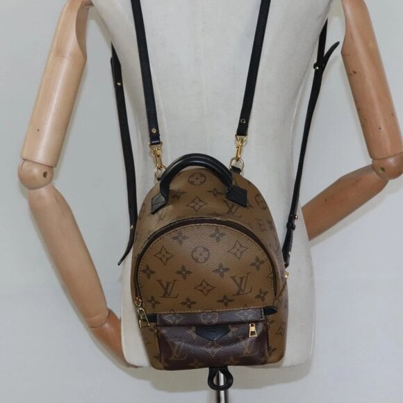 LOUIS VUITTON Monogram Reverse Palm Springs Mini Backpack M42411 LV Auth 112894 - Picture 3 of 16